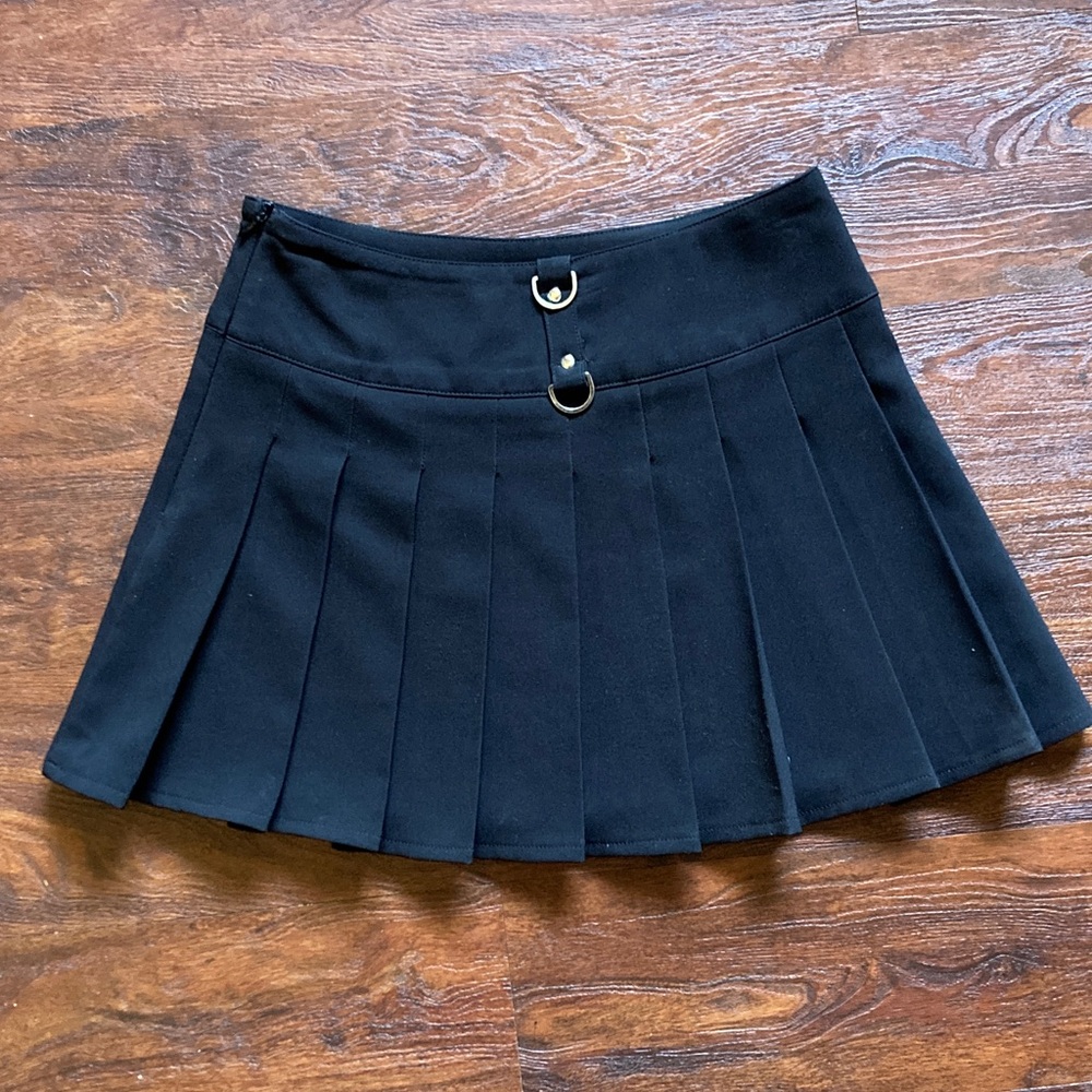 Tiger Mist Black Mini Skirt with Gold Buckles - Picture 2 of 2